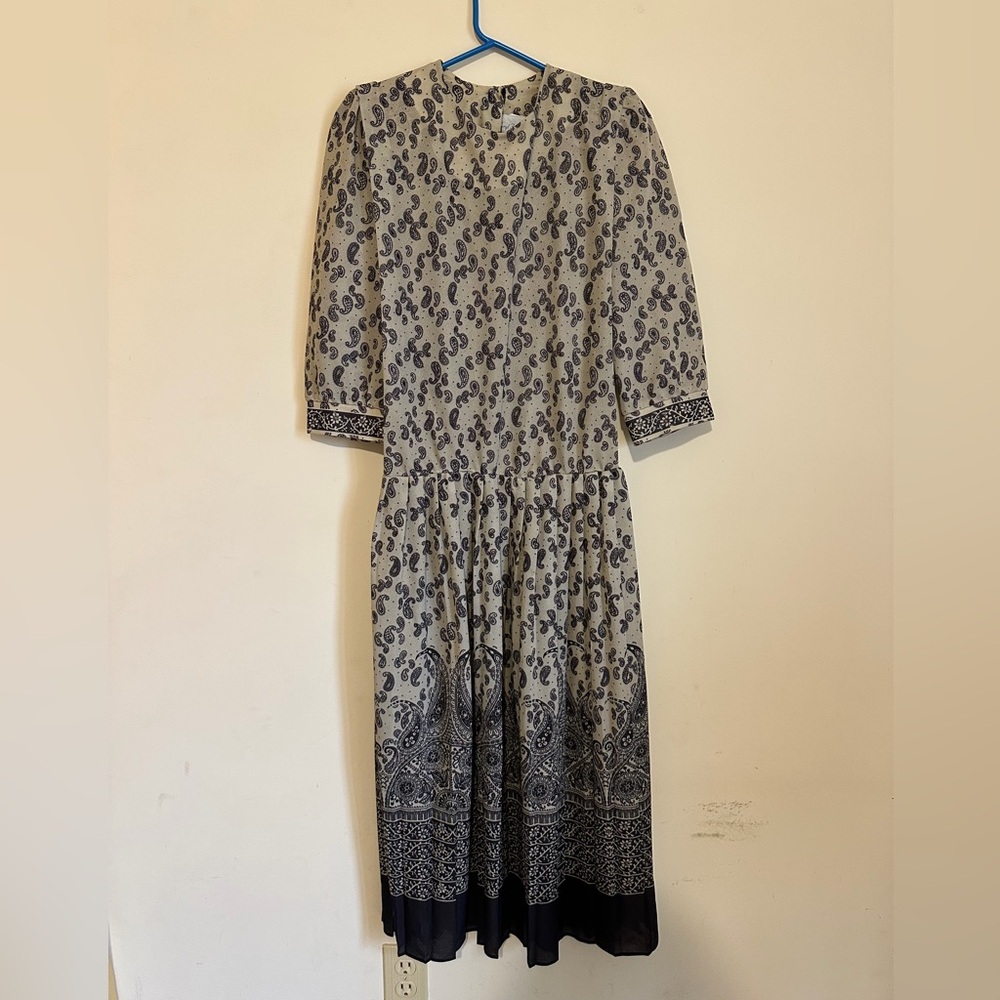 Vintage Meryl Fashions Ltd. Paisley Print Dress size 12